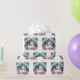 Weihnachts-Einhorn-Umschlagpapier Geschenkpapier