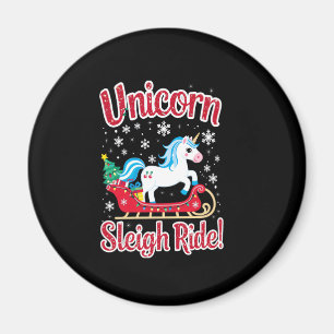 Weihnachts-Einhörner Schlittenfahrt Frohe Weihnach Magnet