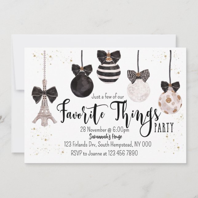 Weihnachts-Einladung Lieblings-Dinge Einladung (Vorderseite)