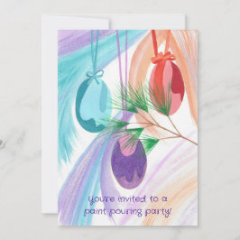 Weihnachts-Einladungen für Paint Pouring Party Einladung