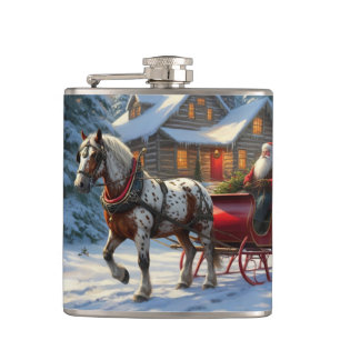 Weihnachts-Einpänner-Schlitten-Santa Flachmann