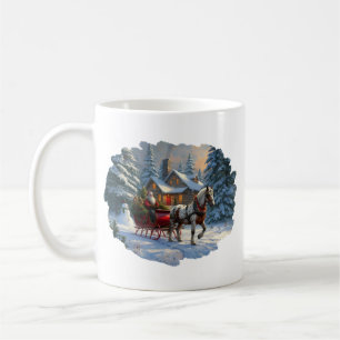 Weihnachts-Einpänner-Schlitten-Santa Kaffeetasse