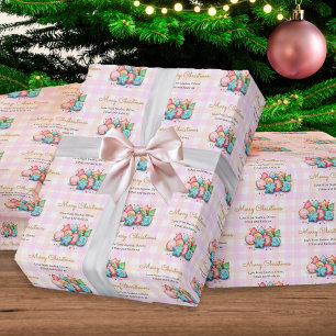 Weihnachts-Eis-Cookies Rosa Gingham Individueller Geschenkpapier