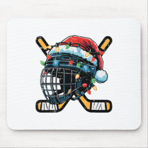 Weihnachts-Eishockeyhelm Santa Xmas Männer Jungen Mousepad