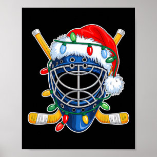 Weihnachts-Eishockeyhelm Santa Xmas Männer Jungen  Poster