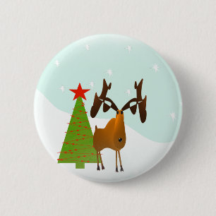 Weihnachts-Elch Button