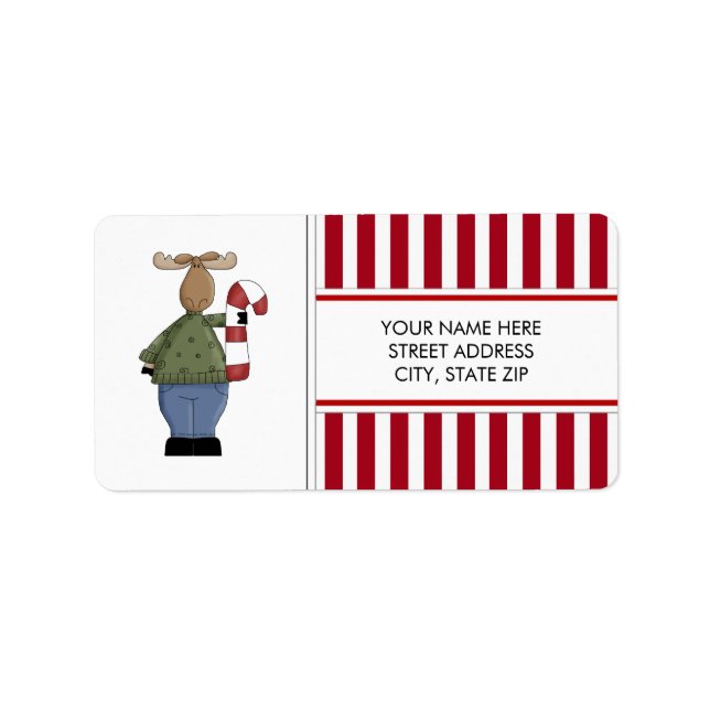 Weihnachts-Elche-Adresse Mailing-Labels Adressaufkleber (Vorne)