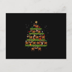 Weihnachts-Elche Baum Licht Funny Weihnachten Matc Postkarte