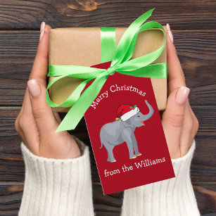 Weihnachts-Elefanten-Weihnachtsmannmütze Niedliche Geschenkanhänger