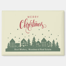 Weihnachts-Elegante Winterhäuser | Realtor Custom Magnet