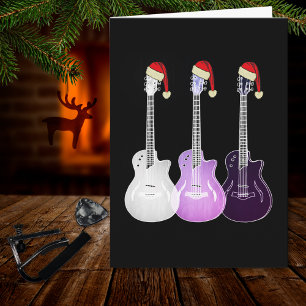 Weihnachts-Elektrogitarre pink Karte