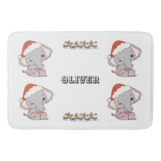 Weihnachts Elephant Badezimmer Mat Badematte (Vorderseite)