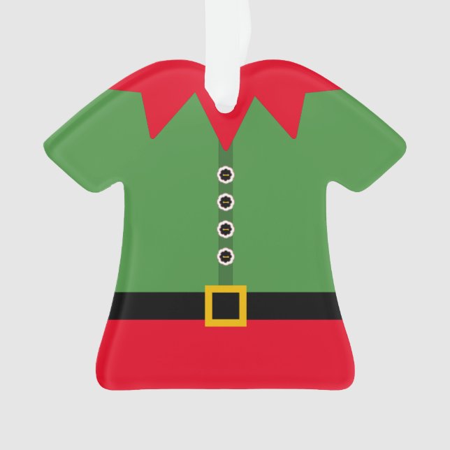 Weihnachts-Elf-Anzug Figurine Personalisiert Ornament (Vorderseite)