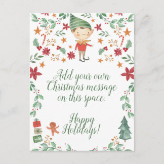 Weihnachts-Elf-Boy Postcard Postkarte