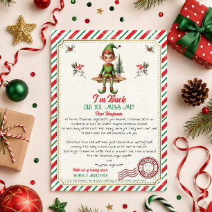 Weihnachts-Elf-Brief Ich bin zurück Hast du mich Einladung