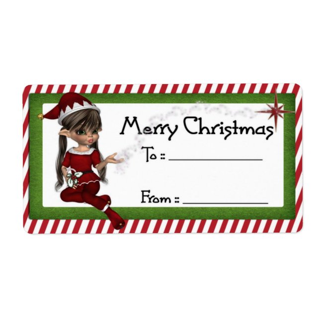 Weihnachts-Elf D3: Fantasy Christmas Geschenk Labe (Vorne)