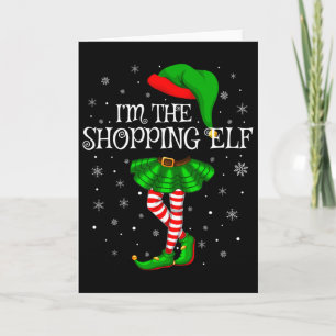 Weihnachts-Elf Einkaufen passende Familie Frauen M Karte