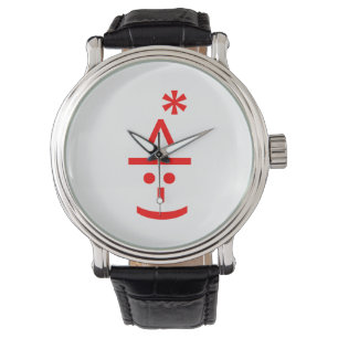 Weihnachts-Elf Emoticon Xmas ASCII Text Kunst Armbanduhr
