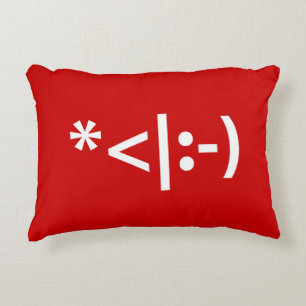 Weihnachts-Elf Emoticon Xmas ASCII Text Kunst Dekokissen