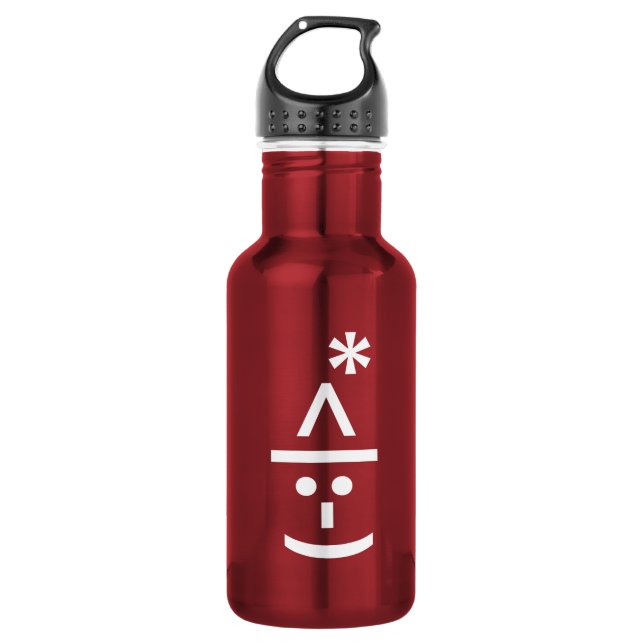 Weihnachts-Elf Emoticon Xmas ASCII Text Kunst Edelstahlflasche (Vorderseite)