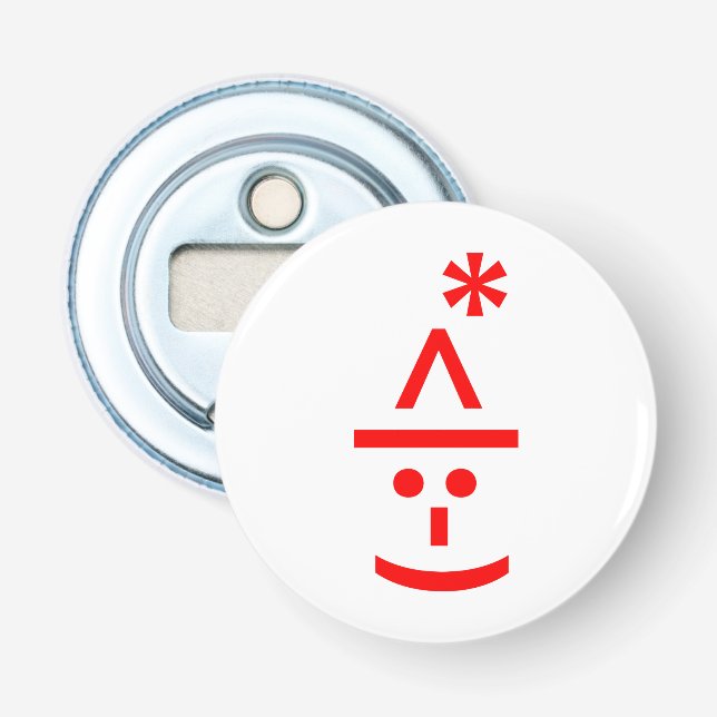 Weihnachts-Elf Emoticon Xmas ASCII Text Kunst Flaschenöffner (Vorderseite)