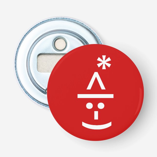 Weihnachts-Elf Emoticon Xmas ASCII Text Kunst Flaschenöffner (Vorderseite)