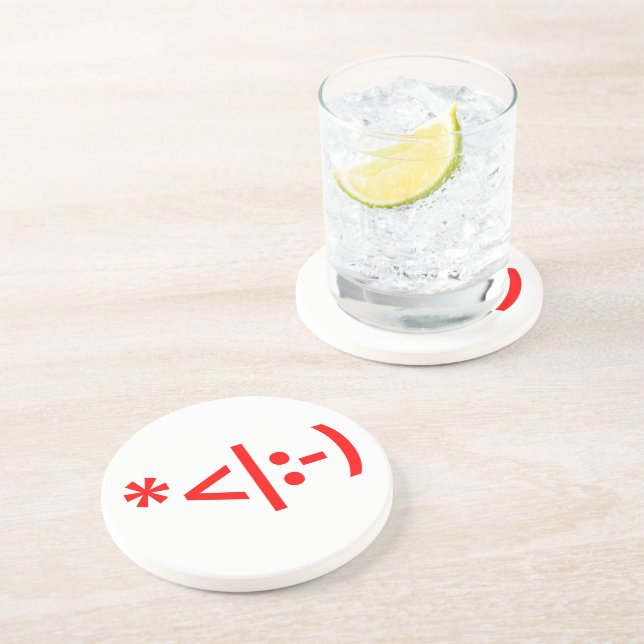 Weihnachts-Elf Emoticon Xmas ASCII Text Kunst Getränkeuntersetzer (Seite)