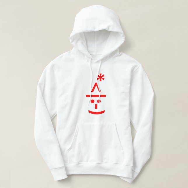 Weihnachts-Elf Emoticon Xmas ASCII Text Kunst Hoodie (Design vorne)