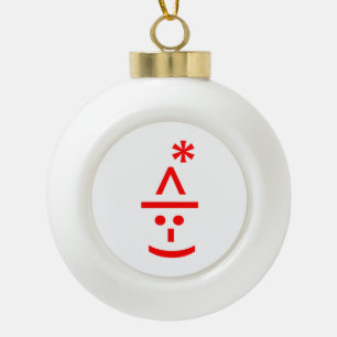 Weihnachts-Elf Emoticon Xmas ASCII Text Kunst Keramik Kugel-Ornament