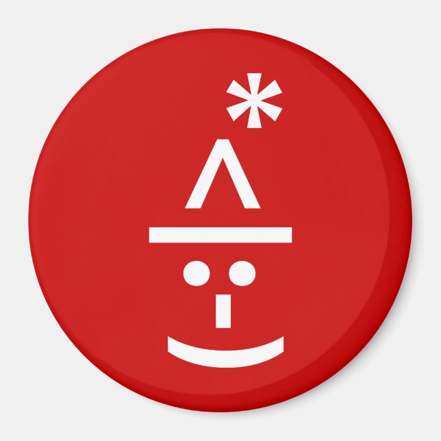 Weihnachts-Elf Emoticon Xmas ASCII Text Kunst Magnet (Vorne)