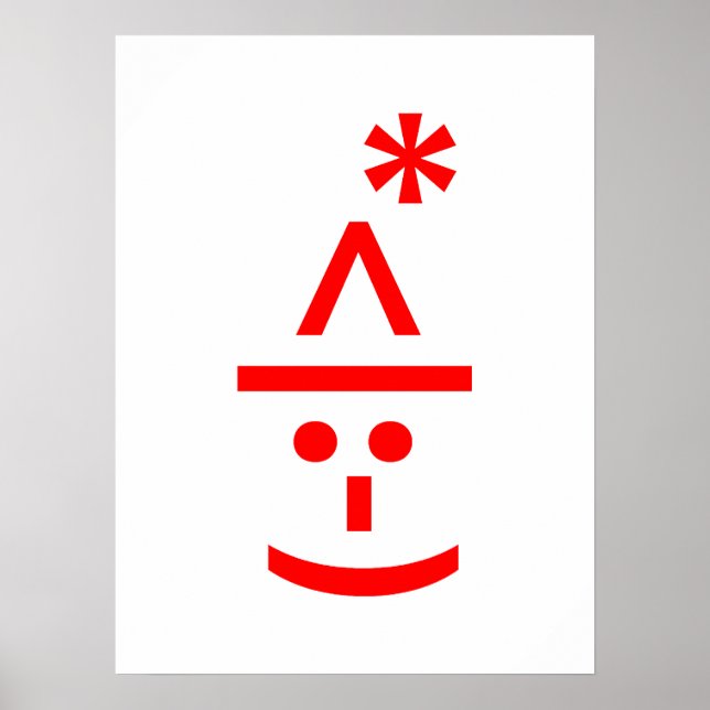 Weihnachts-Elf Emoticon Xmas ASCII Text Kunst Poster (Vorne)