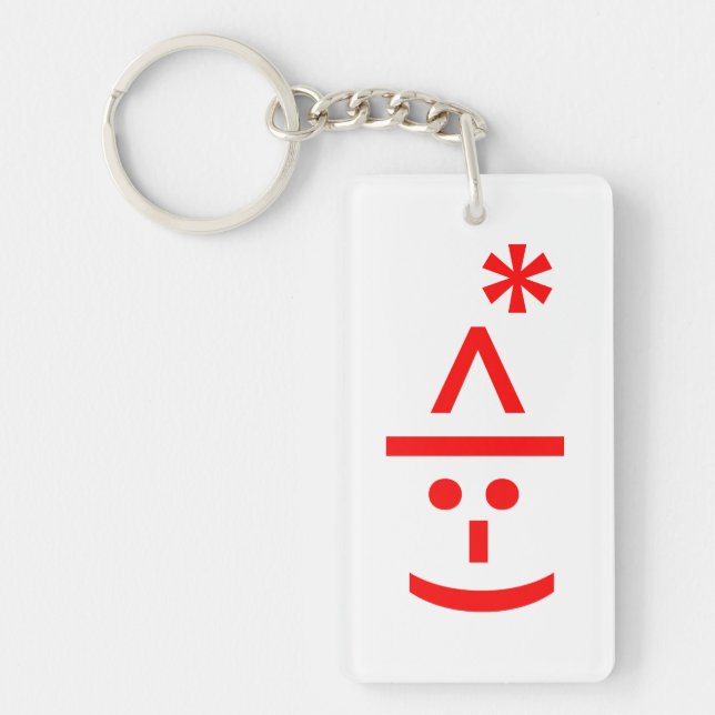 Weihnachts-Elf Emoticon Xmas ASCII Text Kunst Schlüsselanhänger (Vorderseite)