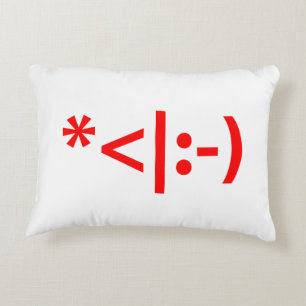 Weihnachts-Elf-Emoticon Xmas-ASCII-Textart Zierkissen