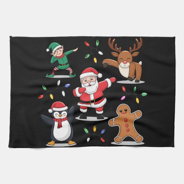 Weihnachts-Elf-Freunde Weihnachten Weihnachten-Tab Geschirrtuch (Horizontal)