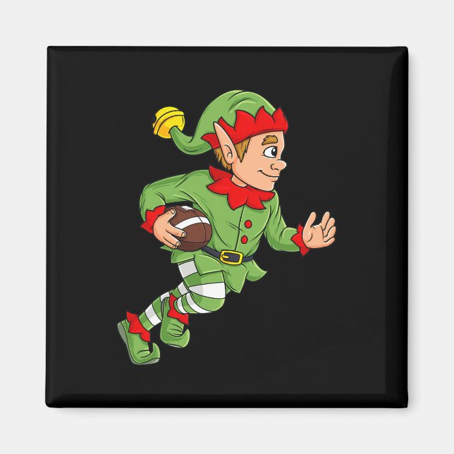 Weihnachts-Elf-Fußball zurückrennen Jungs Kinder F Magnet (Vorne)