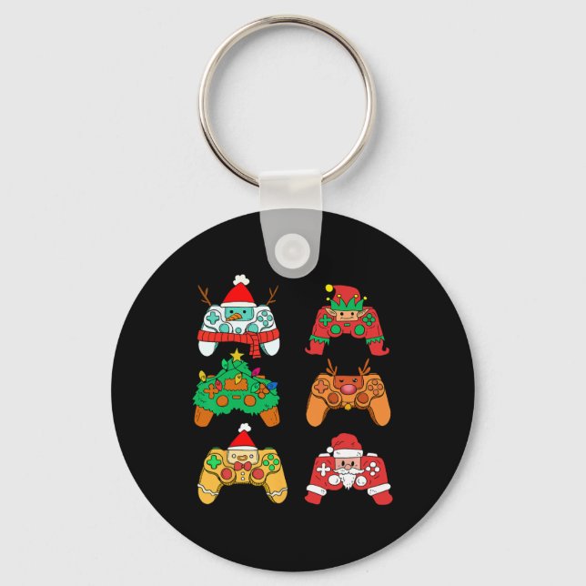 Weihnachts-Elf Gaming-Controller Gamer Xmas Schlüsselanhänger (Vorderseite)