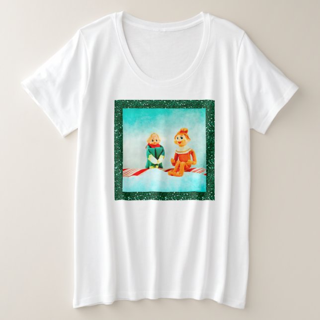 Weihnachts-Elf Große Größe T-Shirt (Design vorne)