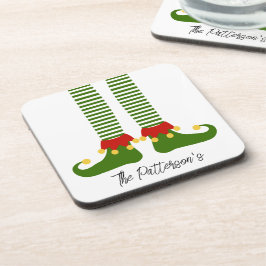 Weihnachts-Elf-Hintern NAME Feierlicher Spaß Getränkeuntersetzer