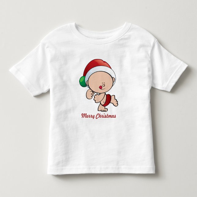 Weihnachts-Elf-Holiday-Tee-Shirt Kleinkind T-shirt (Vorderseite)