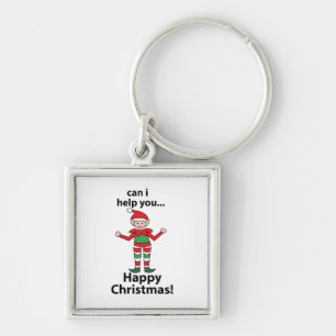 Weihnachts-Elf kann ich dir helfen, glücklichen We Schlüsselanhänger
