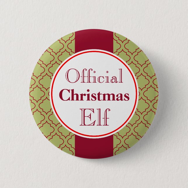 Weihnachts-Elf-Knopf Button (Vorderseite)