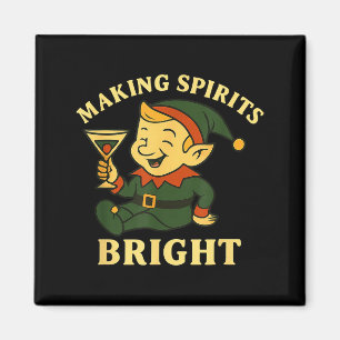Weihnachts-Elf-Martini Lustiger Alkohol-Spruch Spi Magnet