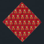 Weihnachts-Elf-Muster auf Rot Halstuch<br><div class="desc">Weihnachtself Muster auf rotem Hintergrund.</div>