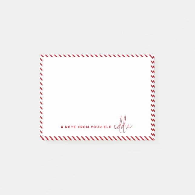 Weihnachts-Elf-Nachricht Eine Nachricht von Ihrem  Post-it Klebezettel (Vorderseite)