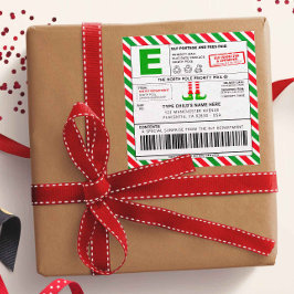 Weihnachts-Elf-Nordpol-Adresse Versandschilder Quadratischer Aufkleber
