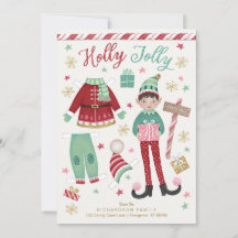 Weihnachts-Elf-Papier-Puppenkarte