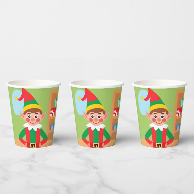 Weihnachts-Elf-Papiertasse Pappbecher (Multi)