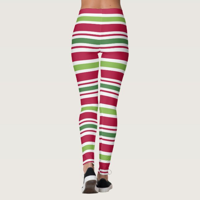 Weihnachts-Elf-Party Holiday Candy Strip Leggings (Rückseite)