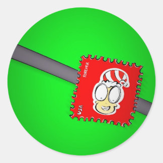 Weihnachts Elf Postage Briefmarke Runder Aufkleber