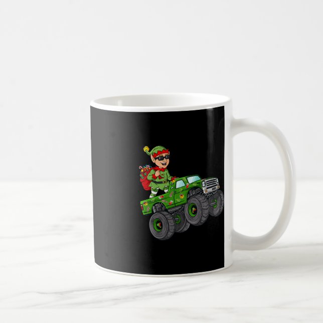 Weihnachts Elf Reitmonster Truck Boys Kinder Famil Kaffeetasse (Rechts)
